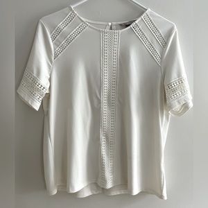 H&M white blouse with lace detail